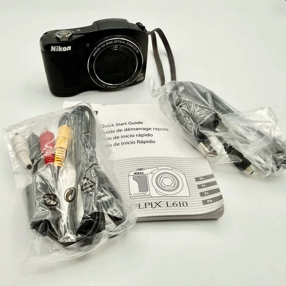 Nikon Coolpix L610 16.0MP Digital Camera Black 14x Full HD 1080p-Tested